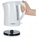 SEVERIN WK3494 Bouilloire pratique 1,5 L, ébullition rapide, Arret automatique, Ouverture XXL, Range câble, Socle 360°, Blanc