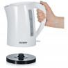 SEVERIN WK3494 Bouilloire pratique 1,5 L, ébullition rapide, Arret automatique, Ouverture XXL, Range câble, Socle 360°, Blanc