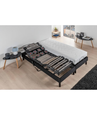 DEKO DREAM Relaxation Ensemble Matelas mousse 2x80x200 cm + Sommier TPR avec Plots top confort