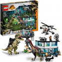 LEGO 76949 Jurassic World L'Attaque du Giganotosaurus et du Therizinosaurus, Hélicoptere et Figurine de Dinosaure