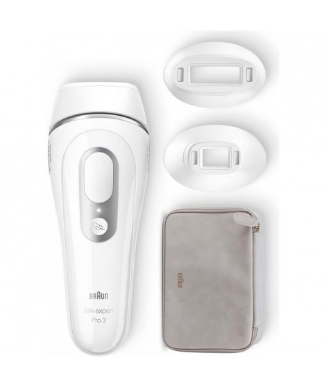 Braun Silk·expert Pro 3 PL3230 - IPL Pour Femme, Épilateur Lumiere Pulsée a Domicile, Blanc/Argent