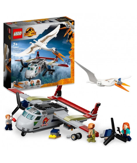 LEGO 76947 Jurassic World L'Embuscade en Avion du Quetzalcoatlus, Avion avec Figurines de Dinosaures, des 7 Ans
