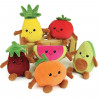 JEMINI Fruity 's cagette de 6 peluches toutes douces fruits et légumes +/- 17 cm