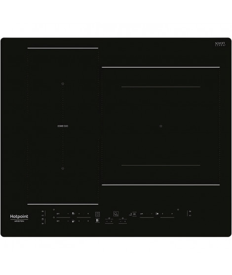 Table de cuisson induction - HOTPOINT - 3 zones - HB2760BNE - L 59 x P 51 cm - 7200W total - Noir