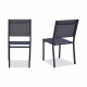 Lot de 2 chaises de jardin en aluminium assise textilene - 48 x 56 x 87 cm - Gris