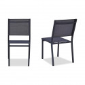 Lot de 2 chaises de jardin en aluminium assise textilene - 48 x 56 x 87 cm - Gris