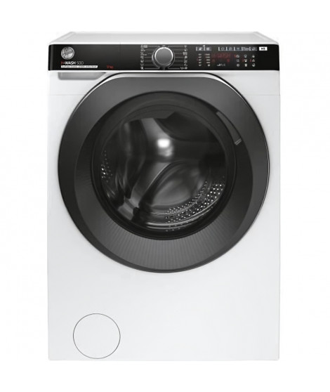 Lave-linge hublot HOOVER H-WASH 500 HWP 69AMBC/1-S - 9 kg - Connecté - Induction - Vapeur -  Classe A - 1600 trs/min - Blanc