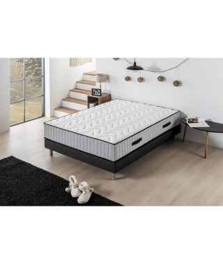 DEKO DREAM Hotel Supreme Ensemble matelas + sommier 160 x 200 cm - Ressorts - 7 zones - 27 cm - Ferme