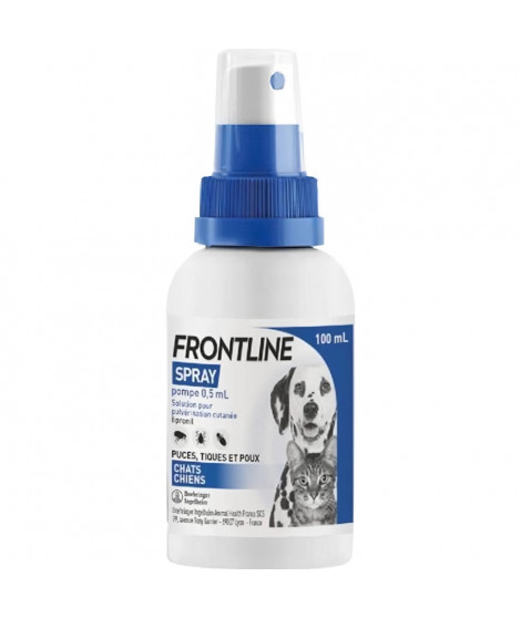 FRONTLINE Spray 100 ml - Puces, tiques, poux - Chien et chat