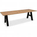 Table a manger GRANADA extensible - Style Industriel - 6/10 personnes - 2 rallonges 40 cm - L 157/197 x P 90 x H 75 cm - Chen…