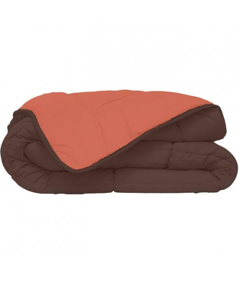 Couette chaude en microfibre 220x240 cm Chocolat & Corail