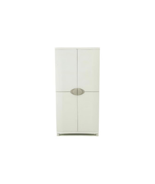 Armoire haute avec étageres et penderie - PLASTIKEN - SPACESAVER 90 - 4 grandes tablettes - 100% recyclable