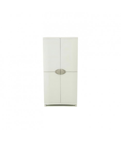 Armoire haute avec étageres et penderie - PLASTIKEN - SPACESAVER 90 - 4 grandes tablettes - 100% recyclable