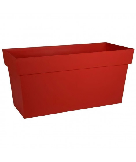 EDA Jardiniere avec roulettes Toscane - 79 x 35 x H 39 cm - 74 L - Rouge rubis