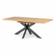 Table a manger extensible RAVEN en chene et métal noir - L 160/200 x P 90 x H 76 cm