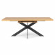 Table a manger extensible RAVEN en chene et métal noir - L 160/200 x P 90 x H 76 cm