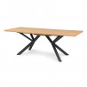 Table a manger extensible ELLIOR - Rectangulaire - Décor chene et métal anthracite - 8/10 personnes - L 180/200 x P 90 x H 76 cm