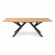 Table a manger extensible ELLIOR - Rectangulaire - Décor chene et métal anthracite - 8/10 personnes - L 180/200 x P 90 x H 76 cm