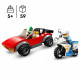 LEGO City 60392 La Course-Poursuite de la Moto de Police, Jouet Voiture de Course et 2 Policiers