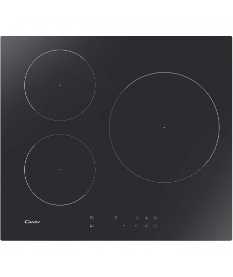 Plaque de cuisson induction -CANDY - 3 foyers - L 56 x P 49 cm - CI633CTT -Noir