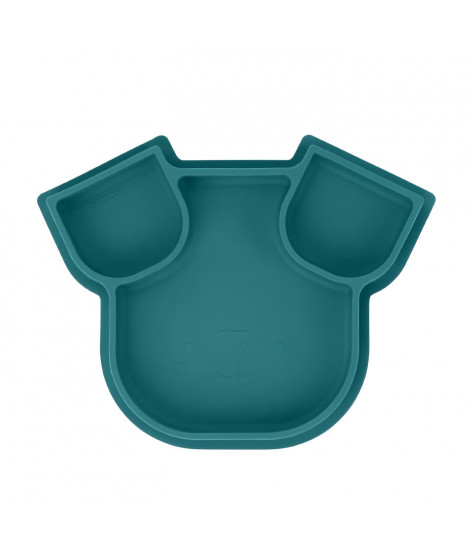 BABYMOOV Assiette compartimentée bébé ISY PLATE, en silicone, souple & solide, antidérapente, passe au lave-vaisselle, chien …