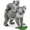 Figurine SCHLEICH - Maman et Bébé Koala - Gamme Wild Life - Gris