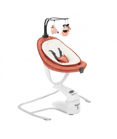 Babymoov Balancelle bébé électrique Swoon Motion, Assise a 360°, Terracotta