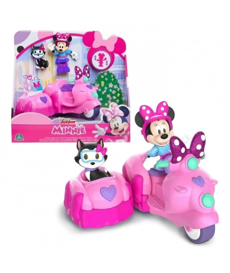 Minnie, Véhicule avec 1 figurine 7,5 cm et 1 accessoire, Modele Scooter avec Side-Car, Jouet pour enfants des 3 ans, MCN182