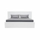 MARTIN Lit adulte 140 x 190 cm + coffre de rangement - Simili blanc - Sommier inclus