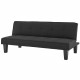 CELIA Banquette Clic-Clac 2 places contemporain capitonné - Tissu noir - L 168 x P 73 x H 71 cm