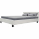 KANSAS Lit adulte 160x200 cm - Simili blanc - Sommier inclus