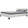 KANSAS Lit adulte 160x200 cm - Simili blanc - Sommier inclus