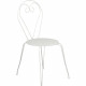 Lot de 4 Chaises de jardin romantique empilable en fer forgé - Blanc