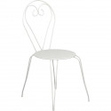 Lot de 4 Chaises de jardin romantique empilable en fer forgé - Blanc