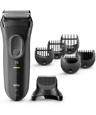 Rasoir électrique BRAUN Series 3 Shave&Style 3000BT - outil 3 en 1 - avec tondeuse a barbe - Noir