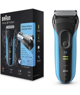 Rasoir électrique BRAUN Series 3 ProSkin 3040s Wet & Dry rechargeable - Bleu