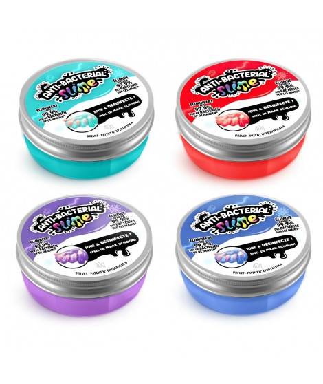 Slime Antibactérien - CANAL TOYS - 4 Pots - 40g - Bleu