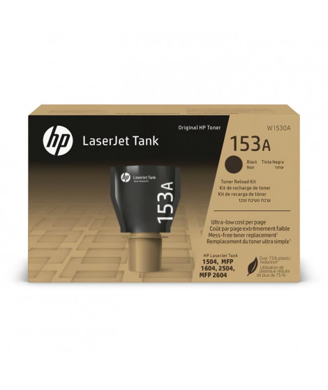 Kit de recharge de toner noir Authentique- HP - HP 153A - Pour LaserJet Tank (W1530A)