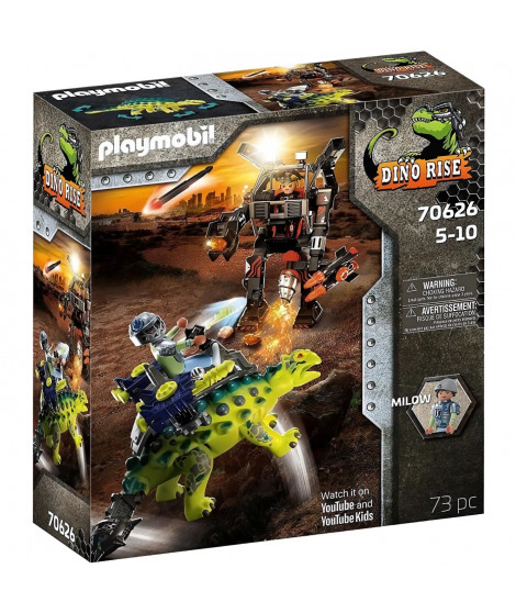 PLAYMOBIL - 70626 - Dino Rise - Saichania et Robot soldat - Mixte - 73 pieces