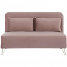 Banquette convertible 2 places - Velours Rose pieds doré - Style scandinave - L 130 x P 90 x H 81 cm - DEPLO