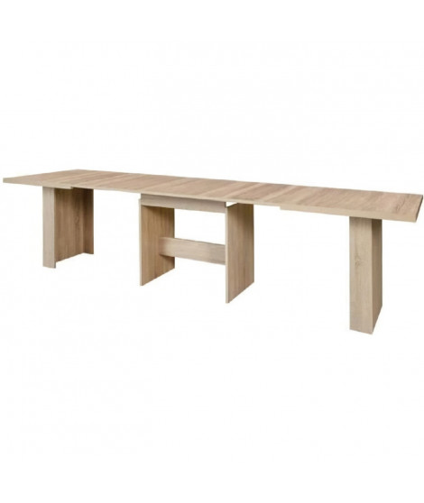 Table a manger extensible de 6 a 12 personnes style contemporain décor chene Sonoma - DINING - L 140-273 x l 90 cm