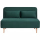 Banquette BZ 2 places - Style scandinave - Velours vert - L 130 x P 90 x 81 cm - DEPLO