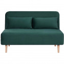 Banquette BZ 2 places - Style scandinave - Velours vert - L 130 x P 90 x 81 cm - DEPLO