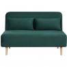 Banquette BZ 2 places - Style scandinave - Velours vert - L 130 x P 90 x 81 cm - DEPLO