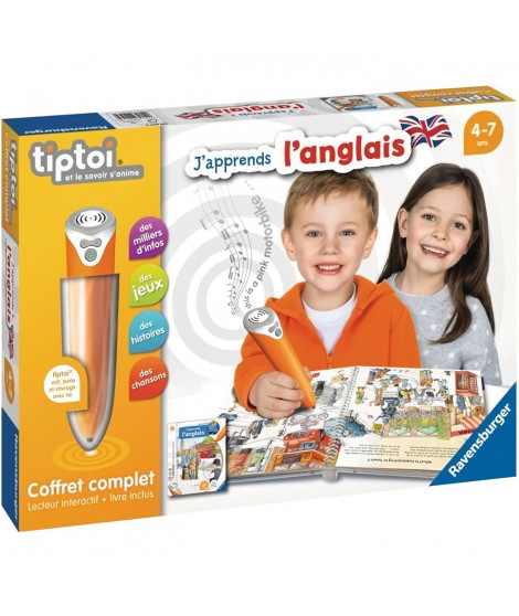 tiptoi - Coffret complet lecteur interactif + Livre J'apprends l'anglais  -  Ravensburger - Jeu électronique éducatif - Des 4…