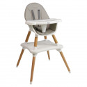 Nania Chaise haute EVA évolutive en chaise basse + table -  2 en 1 utilisable des 6 mois jusqu'a 5 ans - Gris