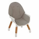 Nania Chaise haute EVA évolutive en chaise basse + table -  2 en 1 utilisable des 6 mois jusqu'a 5 ans - Gris