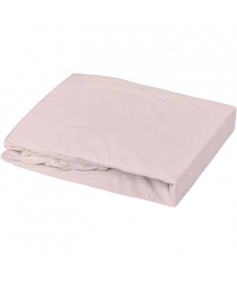 DOMIVA Drap housse + Alese Uni - 100% Coton - oeko-Tex - Blanc/Poudre - 60 x 120 cm