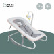 BABYMOOV Transat bébé graphik, balancelle ou fixe, molletonné, pliage compact, déhoussable, peche