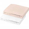 DOMIVA Lot 2 Draps housse Uni - Jersey - oeko-Tex - Blanc/Nude - 70 x 140 cm